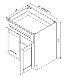 Base Cabinets - 2 Doors 1 Drawer