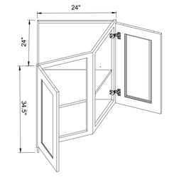 Angled Base End Cabinets - 2 Doors