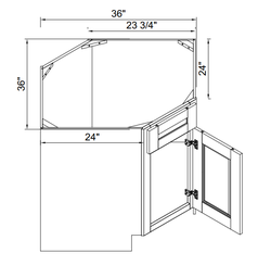 Corner Sink Base Cabinet - 1 Door