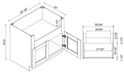 Farm Sink Base Cabinet - 2 Doors