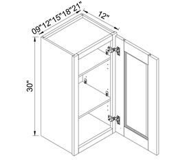 Wall Cabinets 30"H - 1 Door