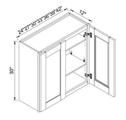 Wall Cabinets 30"H - 2 Doors