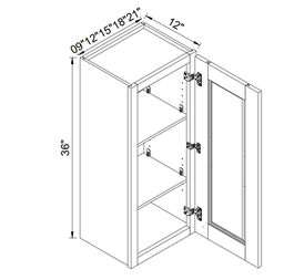 Wall Cabinets 36"H - 1 Door