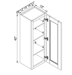 Wall Cabinets 42"H - 1 Door
