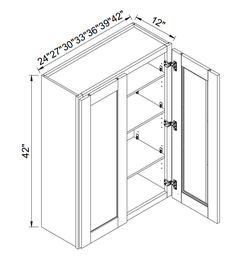Wall Cabinets 42"H - 2 Doors