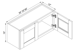 Wall Cabinets 15"H - 2 Doors
