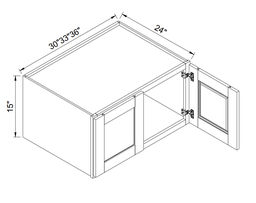 Wall Cabinets 15"H 24"D - 2 Doors