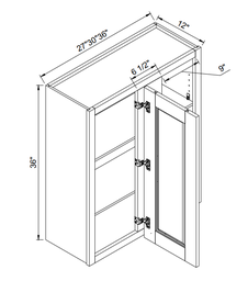 Wall Blind Corner Cabinets 36"H - 1 Door