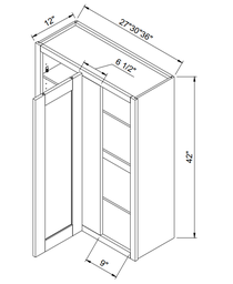Wall Blind Corner Cabinets 42"H - 1 Door