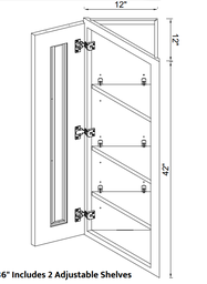 Angled Wall Cabinets - 42"H
